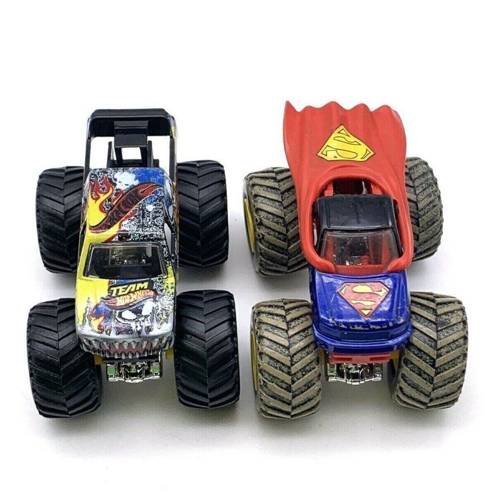 Lot of 2 Hot Wheels Monster Jam Trucks Superman